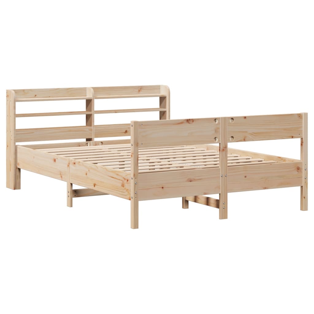 Bed Frame without Mattress 135x190 cm Double Solid Wood Pine